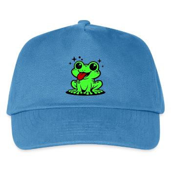 Kröte Comic Frosch - Kinder Basecap - Pfauenblau - Vorne