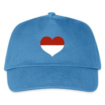 Cœur du drapeau de Monaco - Casquette de baseball Enfant - bleu paon - Devant