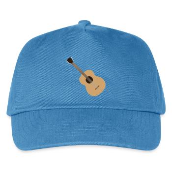 Akustische Gitarrensilhouette - Kinder Basecap - Pfauenblau - Vorne