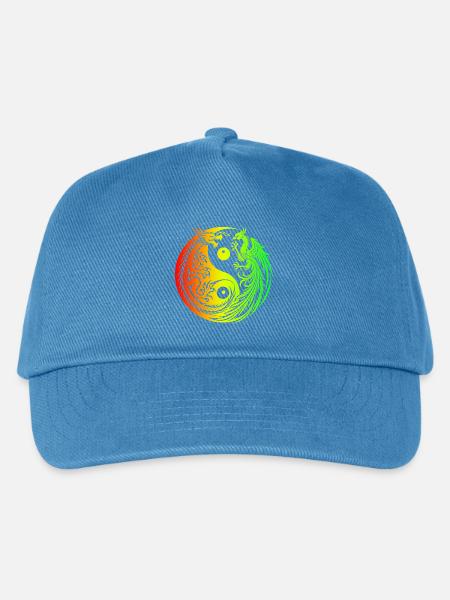 Yin Yang Drache und Phönix - Kinder Basecap - Pfauenblau