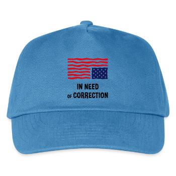 In Need Of Correction (US Flag Upside Down) - Kids’ Baseball Cap - peacock-blue - Front