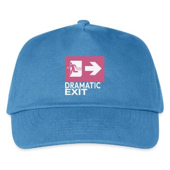 Dramatic Exit Funny Statement Minimal Graphic - Kids’ Baseball Cap - peacock-blue - Front