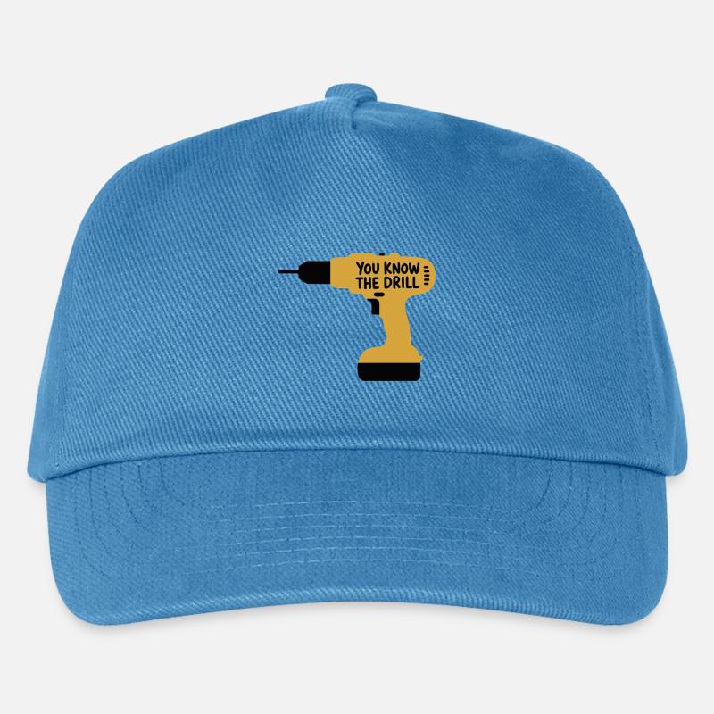 Du kennst The Drill Funny Handwerkerwerkzeug Wortspieldesign - Kinder Basecap - Pfauenblau