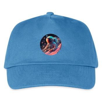 Astronaut in Neon Cosmos - Kids’ Baseball Cap - peacock-blue - Front