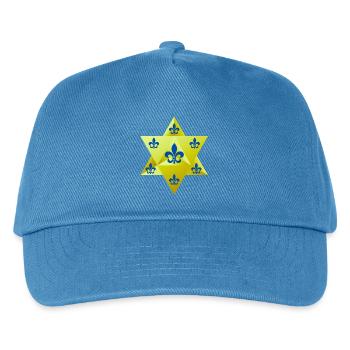 Merkaba Star & Feur de lis - Kinder Basecap - Pfauenblau - Vorne