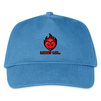 Love Lol – Flammendes Herz mit Hörnern - Kinder Basecap - Pfauenblau - Vorne