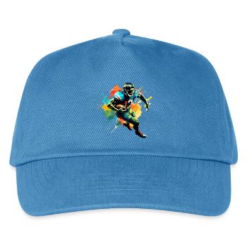 American-Football-Spieler-Illustrationen im Trend - Kinder Basecap - Pfauenblau - Vorne