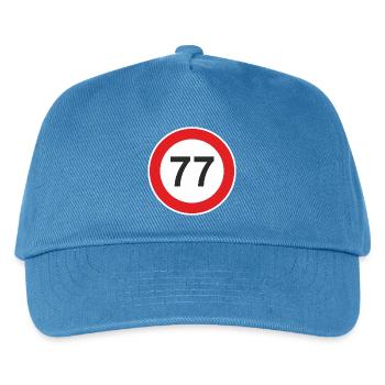77. siebenundsiebzig Jahre Geschenk Überraschung - Kinder Basecap - Pfauenblau - Vorne