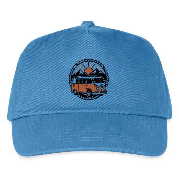 Iconic Retro Vanlife Camper Bus - Kids’ Baseball Cap - peacock-blue - Front