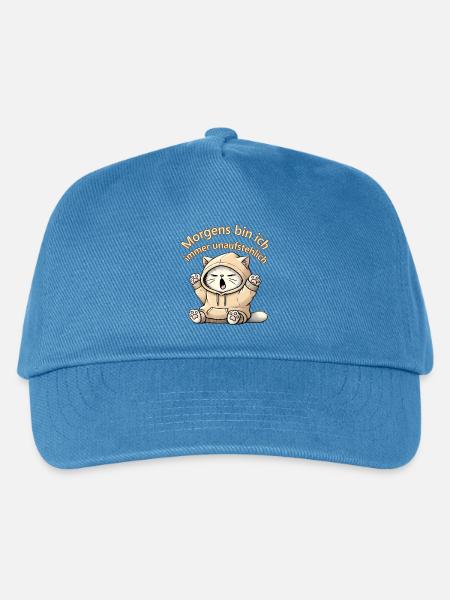 Funny sleepy cat design mit Spruch - Kinder Basecap - Pfauenblau