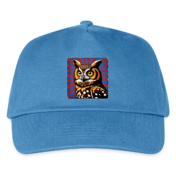 Eule - Kinder Basecap - Pfauenblau - Vorne
