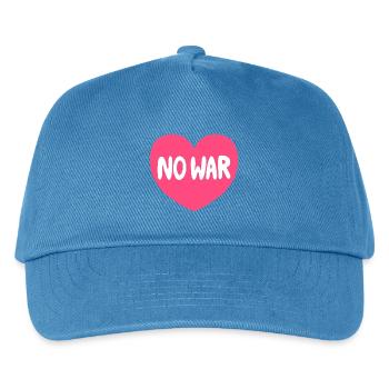 No War Heart Peace Graphic - Kids’ Baseball Cap - peacock-blue - Front