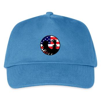 Adlerflagge USA Silhouette - Kinder Basecap - Pfauenblau - Vorne