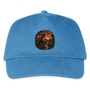 Dinosaurier T-Rex Vintage Urzeit Dino - Kinder Basecap - Pfauenblau - Vorne