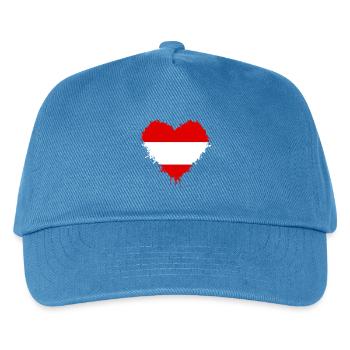 Austria Flag Heart Austria Heart Austria - Kids’ Baseball Cap - peacock-blue - Front