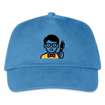 Lehrer Professor Brille Comic - Kinder Basecap - Pfauenblau - Vorne