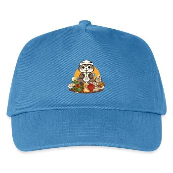 Otter mit Festmahl – Cartoon-Charme - Kinder Basecap - Pfauenblau - Vorne