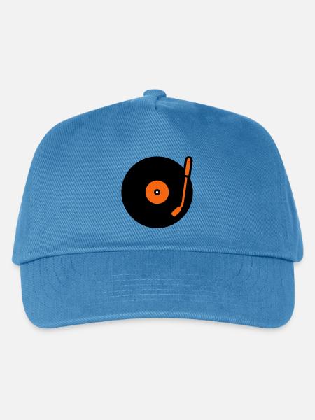 Retro Audio Vinyl Record Tonearm - Kids’ Baseball Cap - peacock-blue