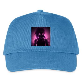 Neon-Gasmaske im Nachtlicht - Kinder Basecap - Pfauenblau - Vorne