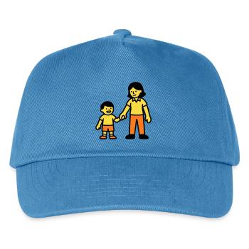 Erzieherin Kind Hand Logo - Kinder Basecap - Pfauenblau - Vorne