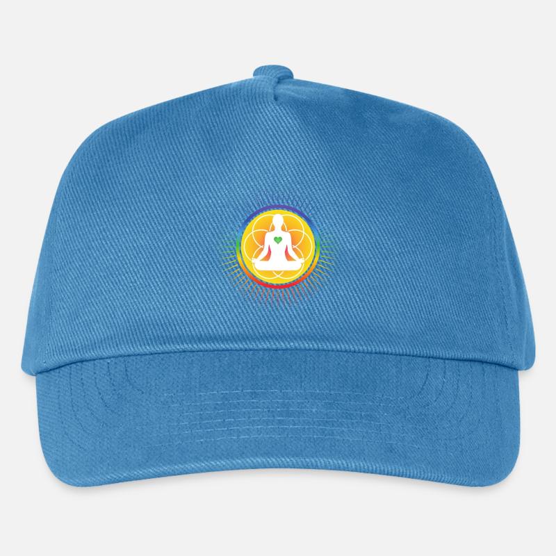 Aura Chakrasymbol mit allen 7 Chakrafarben - Kinder Basecap - Pfauenblau
