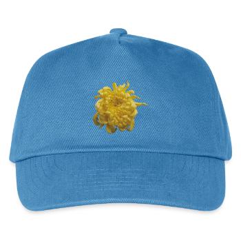 Vibrant_Yellow_Chrysanthemum_Flower - Kinder Basecap - Pfauenblau - Vorne