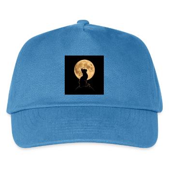 Wolfssilhouette unter Vollmond - Kinder Basecap - Pfauenblau - Vorne