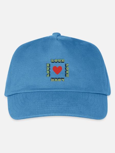 LOVE WINS Liebe Retro Motiv  - Kinder Basecap - Pfauenblau
