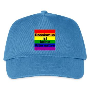  RASSISMUS IST KEINE ALTERNATIVE, NIE WIEDER - Kinder Basecap - Pfauenblau - Vorne