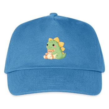 Petit dinosaure vert avec Teddy - Motif comique mignon - Casquette de baseball Enfant - bleu paon - Devant