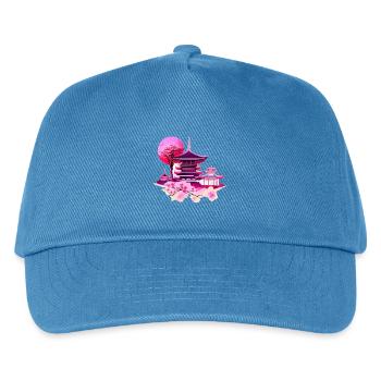 Manga-Stil-Aufkleber - Kinder Basecap - Pfauenblau - Vorne