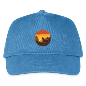 Conception des Monts Wolf Sunset - Casquette de baseball Enfant - bleu paon - Devant