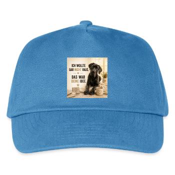 Ich wollte nicht raus das war Deine Idee - Kinder Basecap - Pfauenblau - Vorne