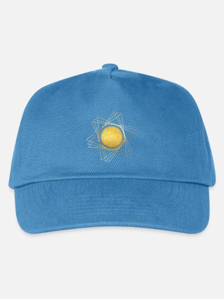 Goldener Sonnenkreis Geometrik - Kinder Basecap - Pfauenblau