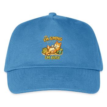 I'm Gaming I'm Busy – Gamer Cat - Kids’ Baseball Cap - peacock-blue - Front