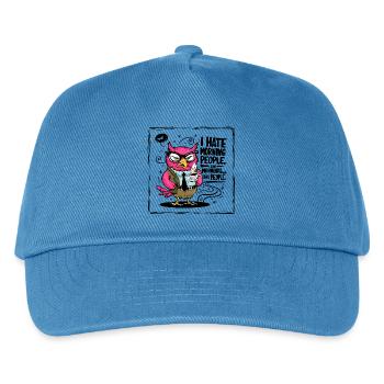 Morgenmuffel Büro-Eule im Anzug - Casquette de baseball Enfant - bleu paon - Devant