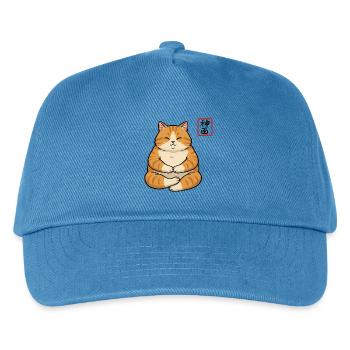 Funny Meditating Cat Yoga Mum Gift - Kids’ Baseball Cap - peacock-blue - Front