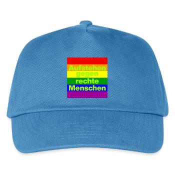 AUFSTEHEN GEGEN RECHTE MENSCHEN NIE WIEDER, NO NZS - Kinder Basecap - Pfauenblau - Vorne