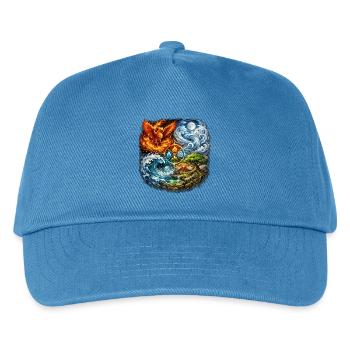 Phénix, Feu, Eau, Terre, Symbolisme - Casquette de baseball Enfant - bleu paon - Devant