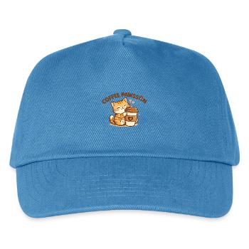 KaffePaws Katzenkuscheltier mit Becher - Kinder Basecap - Pfauenblau - Vorne