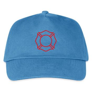 Feuerwehrmann-Malteser Kreuzlinienabzeichen Sicherheitssymbol - Kinder Basecap - Pfauenblau - Vorne