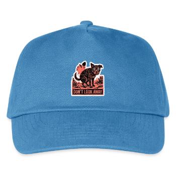 Don't Look Away Funny Pooping Dog Meme - Kids’ Baseball Cap - peacock-blue - Front