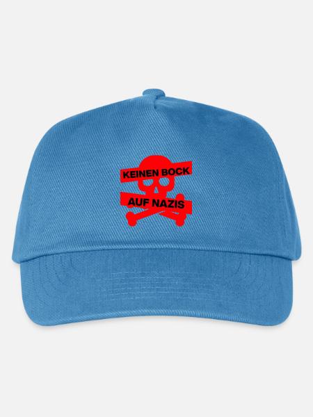 KEINEN BOCK AUF NAZIS, NO NZS, NO AFD, ROT - Kinder Basecap - Pfauenblau