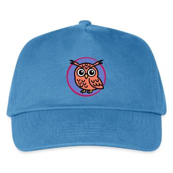 Cartoon Owl - Kids’ Baseball Cap - peacock-blue - Front