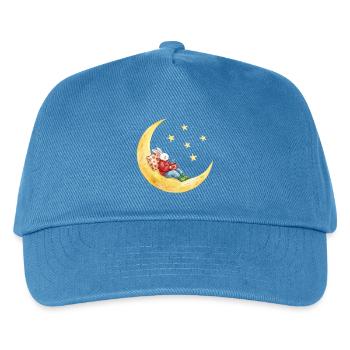 Hase auf dem Mond mit Kakao - Kinder Basecap - Pfauenblau - Vorne