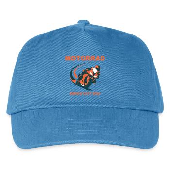 Motorrad Kurven Statt Sofa Biker Geschenk - Kinder Basecap - Pfauenblau - Vorne