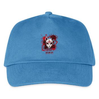 Fuchsmaske im roten Feuerkreis - Kinder Basecap - Pfauenblau - Vorne