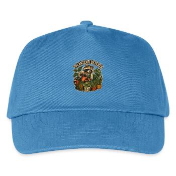 Pflanzenflüsterer Waschbär Gießkunst - Kinder Basecap - Pfauenblau - Vorne