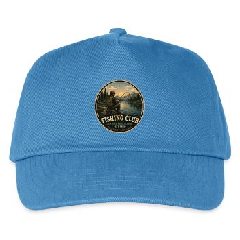 Fishing Club Vintage Adventure Graphic - Kids’ Baseball Cap - peacock-blue - Front