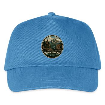 Mountain Explorer Vintage Adventure Graphic - Kids’ Baseball Cap - peacock-blue - Front
